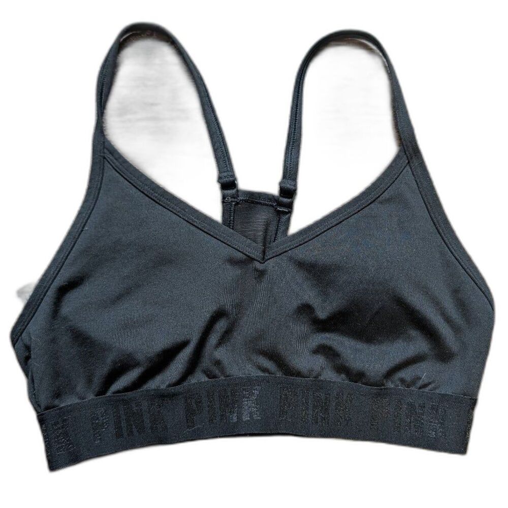 Victoria's Secret PINK Sport Ultimate Lightly Lined Sports Bra Black Size Small
